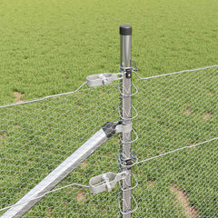 vidaXL Hexagonal Fence with Post 10 x 0.8 m Galvanised Steel Silver 5