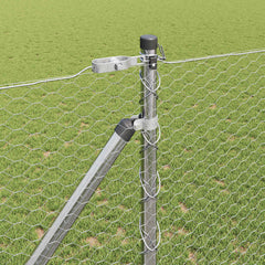 Hexagonal Fence with Post 10 x 0.4 m Silver Galvanised Steel mesh Size 25 mm mesh 1.4 m