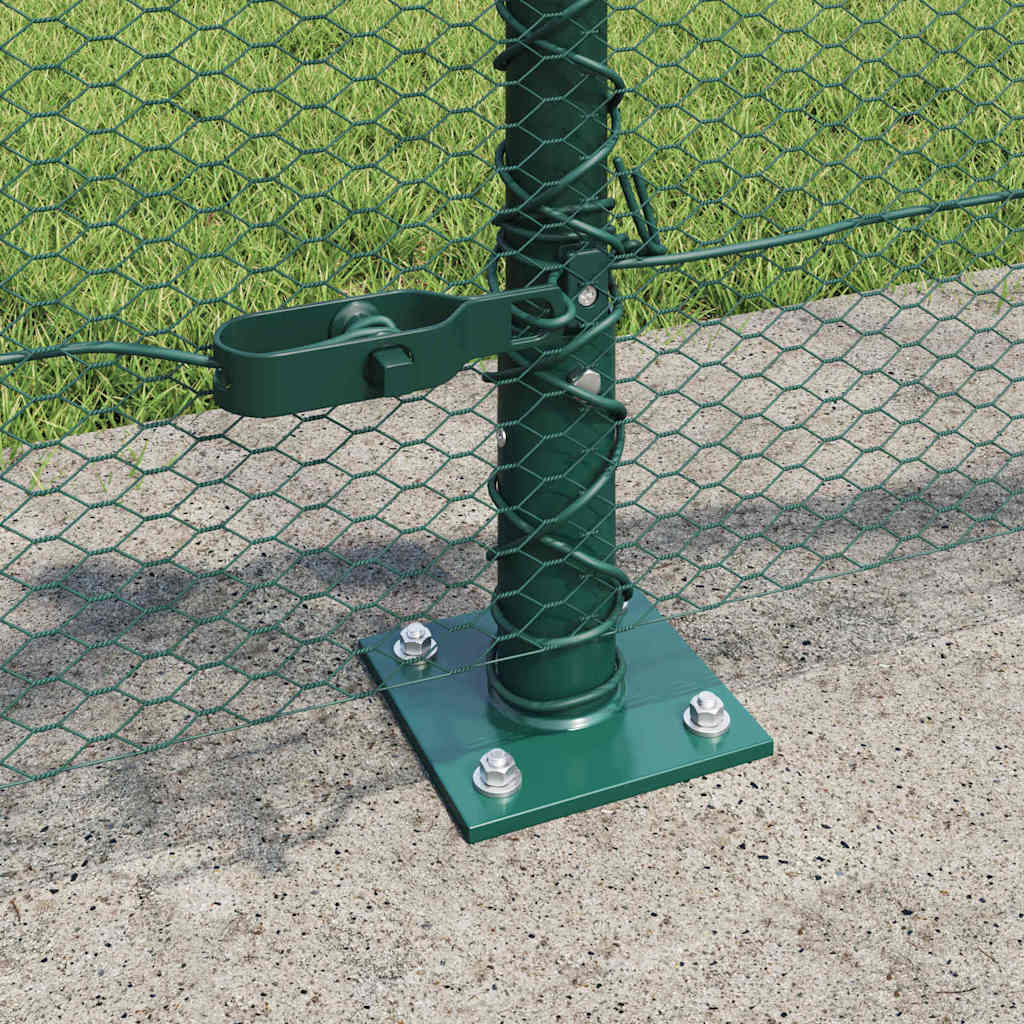 vidaXL Hexagonal Fence with Concrete Base 10 x 0.4 m PVC-Coated Steel 4