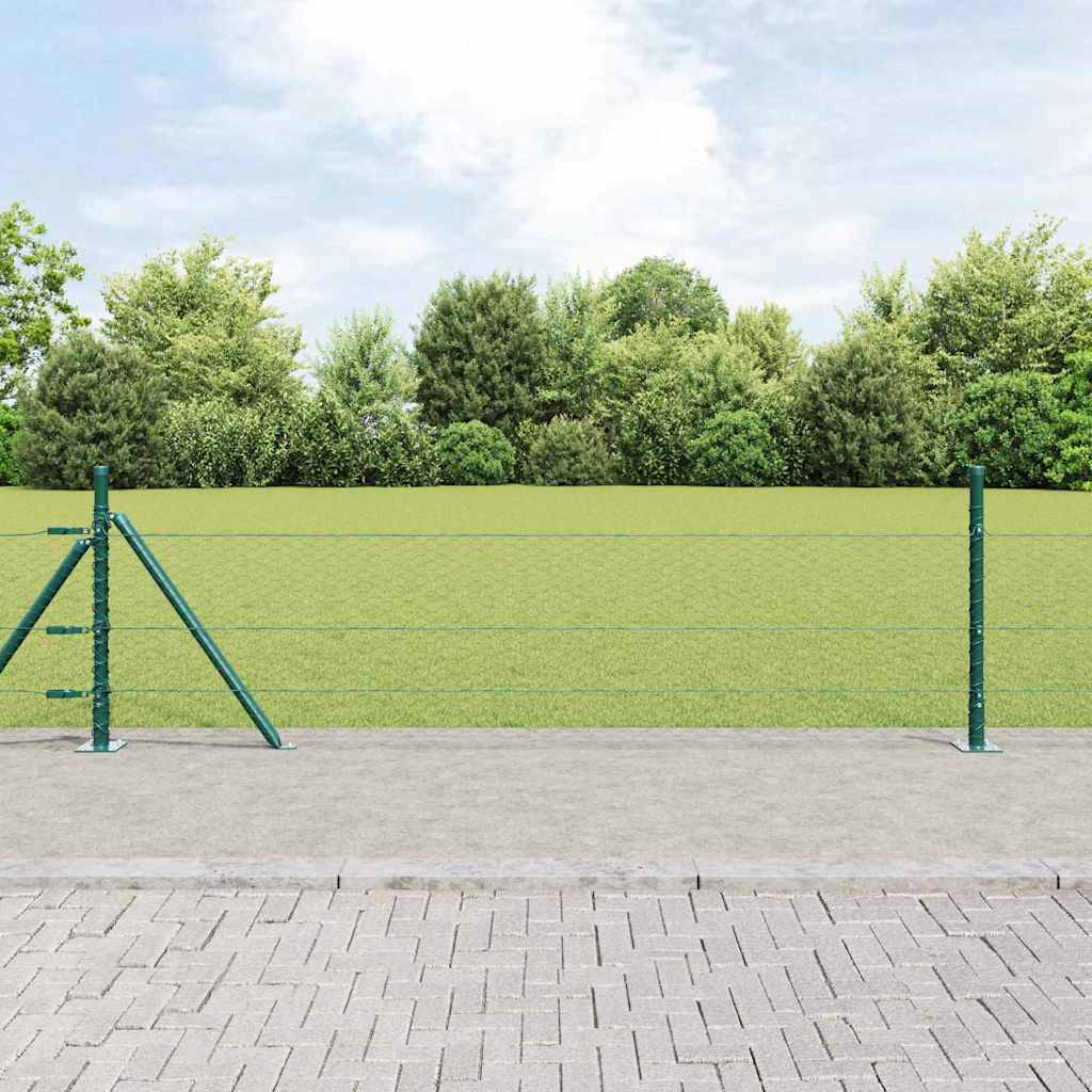 vidaXL Hexagonal Fence with Concrete Base 10 x 0.4 m PVC-Coated Steel 1