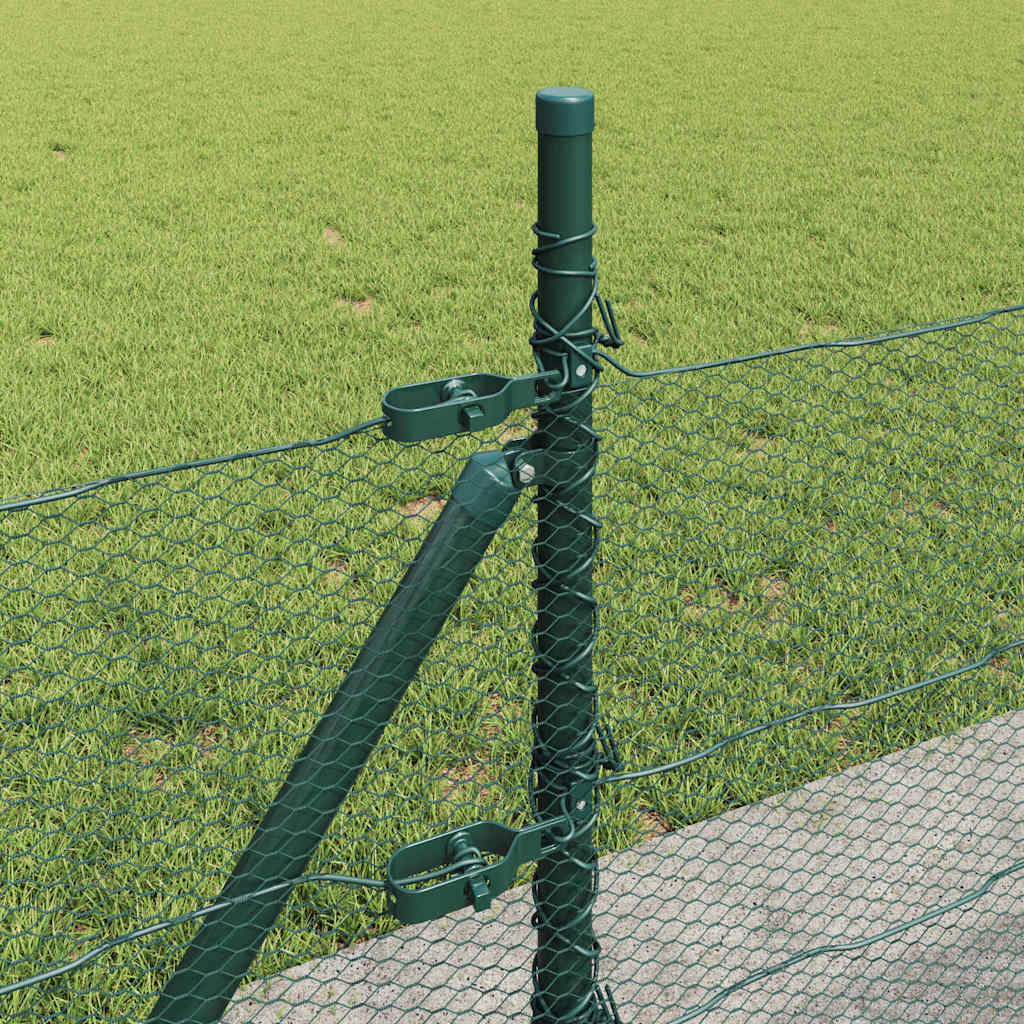 vidaXL Hexagonal Fence with Concrete Base 10 x 0.5 m PVC-Coated Steel 5