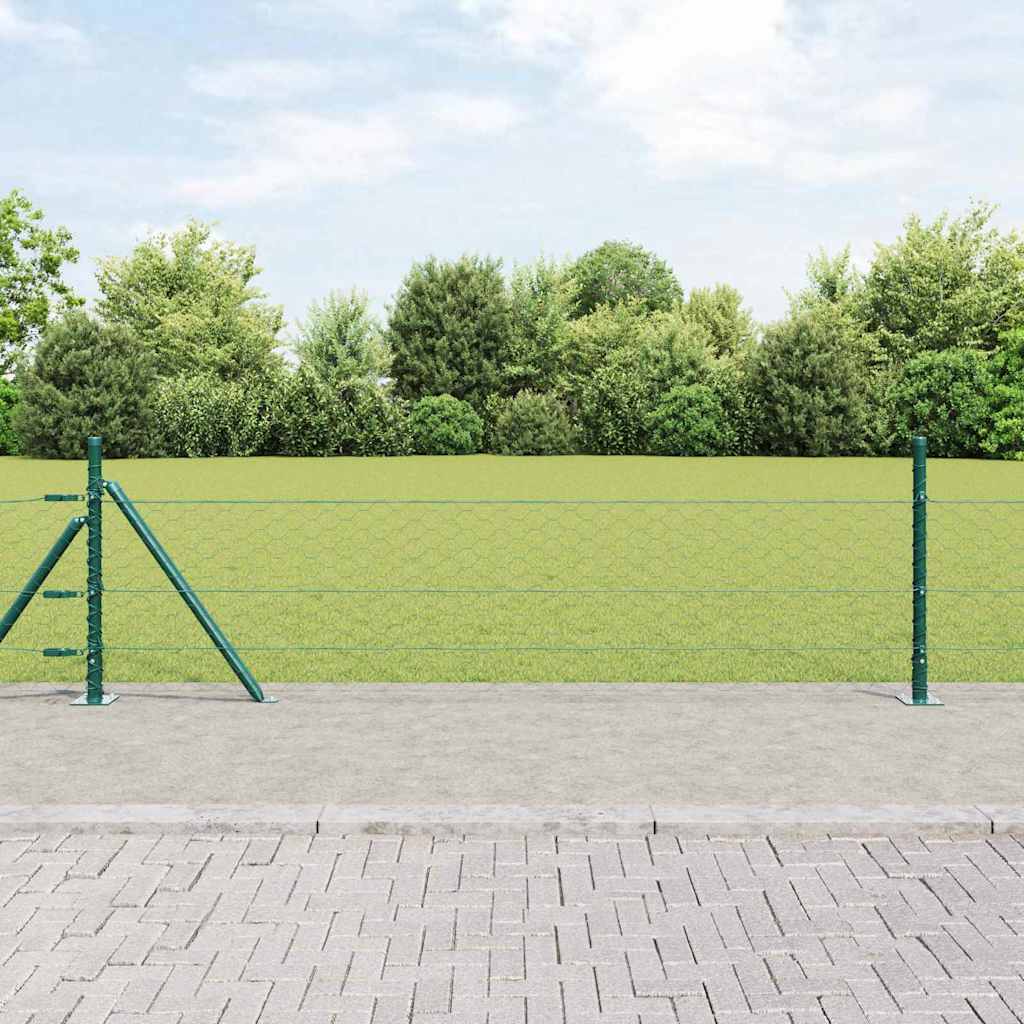 vidaXL Hexagonal Fence with Concrete Base 10 x 0.5 m PVC-Coated Steel 1
