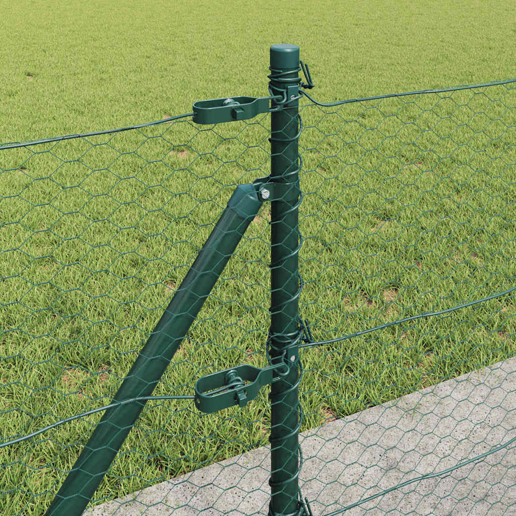vidaXL Hexagonal Fence with Concrete Base 10 x 0.6 m PVC-Coated Steel 5