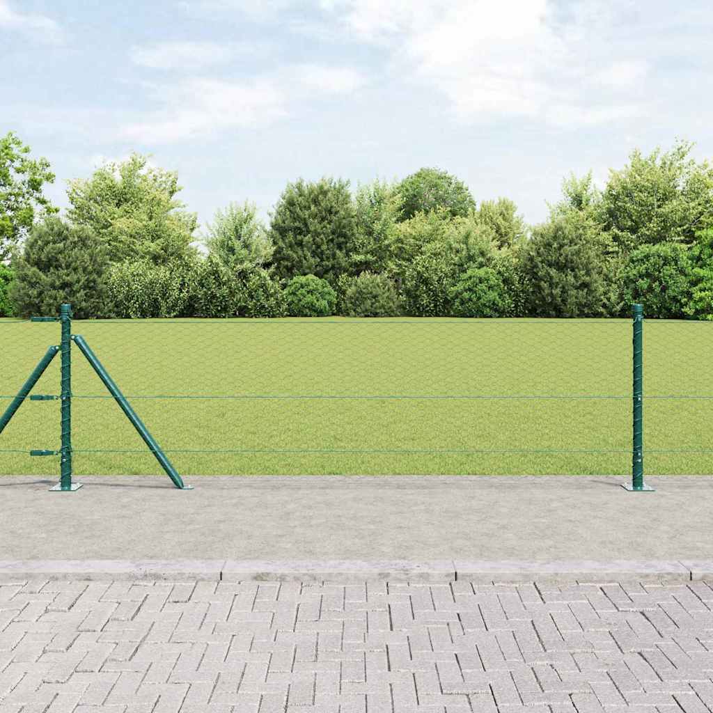 vidaXL Hexagonal Fence with Concrete Base 10 x 0.6 m PVC-Coated Steel 1