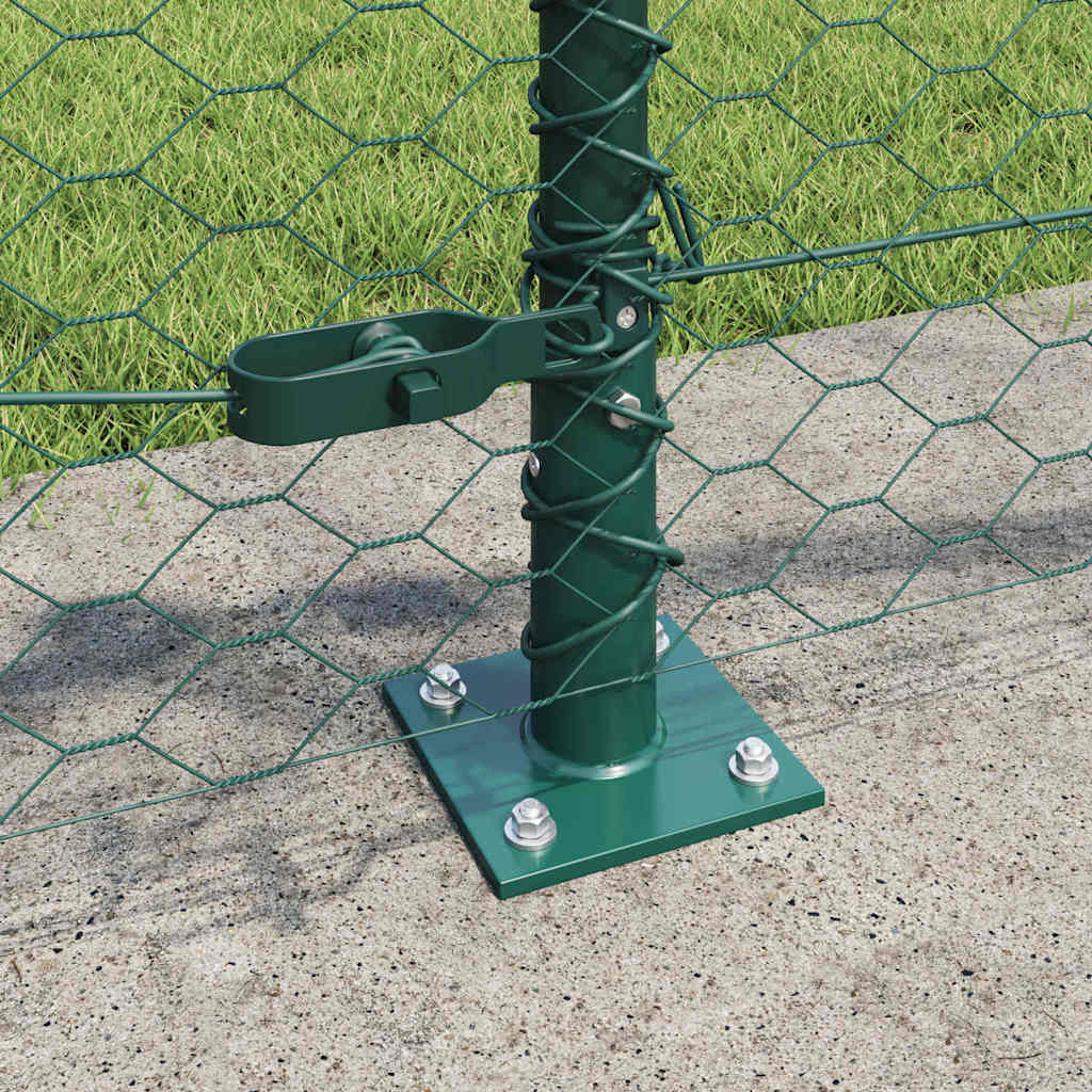 vidaXL Hexagonal Fence with Concrete Base 10 x 0.6 m PVC-Coated Steel 4