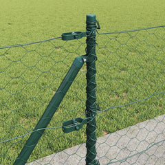 vidaXL Hexagonal Fence with Concrete Base 10 x 0.6 m PVC-Coated Steel 5