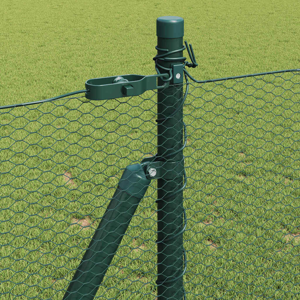 vidaXL Hexagonal Fence with Concrete Base 10 x 0.8 m PVC-Coated Steel 5
