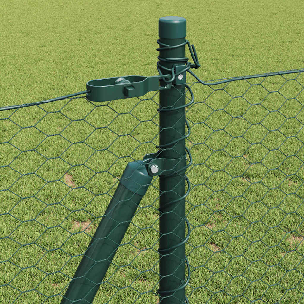 vidaXL Hexagonal Fence with Concrete Base 10 x 0.8 m PVC-Coated Steel 5