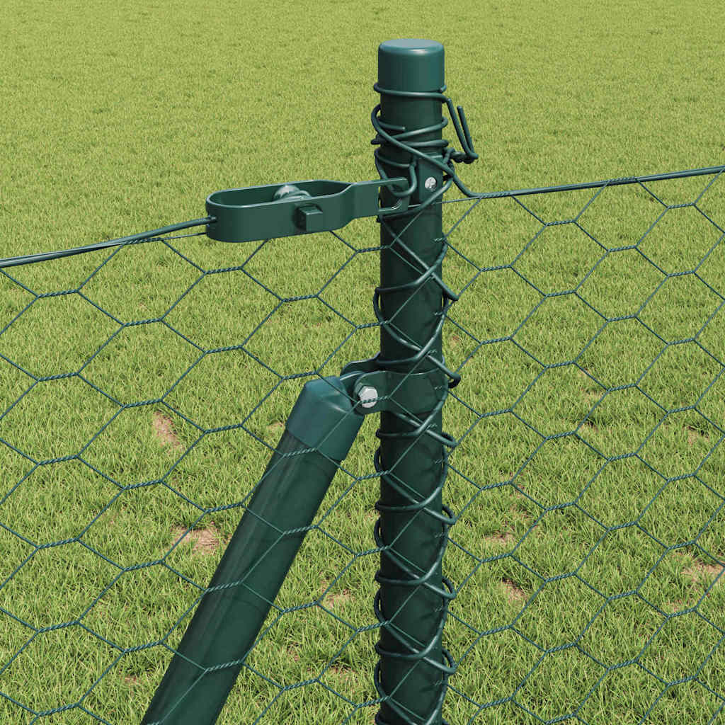 vidaXL Hexagonal Fence with Concrete Base 10 x 0.8 m PVC-Coated Steel 5