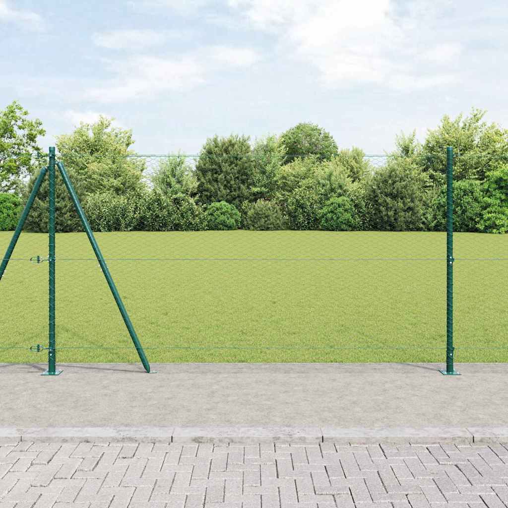 vidaXL Hexagonal Fence with Concrete Base 10 x 1.2 m PVC-Coated Steel 1