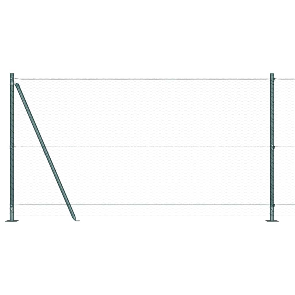 vidaXL Hexagonal Fence with Concrete Base 10 x 1.2 m PVC-Coated Steel 2