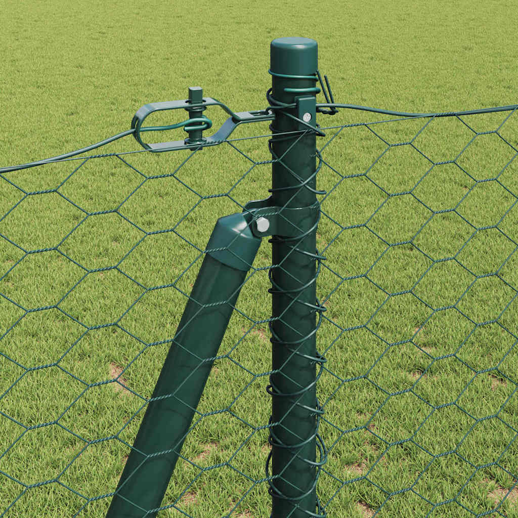 vidaXL Hexagonal Fence with Concrete Base 10 x 1.2 m PVC-Coated Steel 5