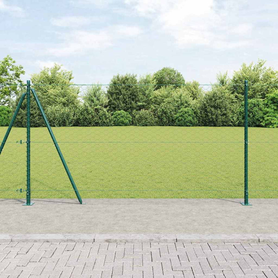 Hexagonal Fence with Concrete Base PVC-Coated Steel