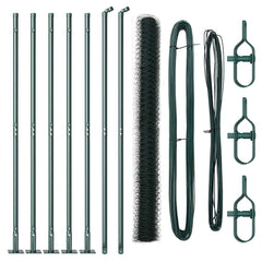 vidaXL Hexagonal Fence with Concrete Base 10 x 1.4 m PVC-Coated Steel 2
