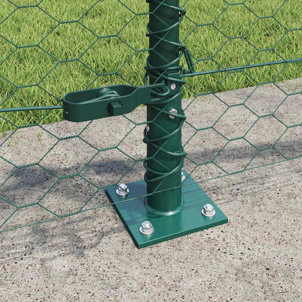 vidaXL Hexagonal Fence with Concrete Base 25 x 0.5 m PVC-Coated Steel 4