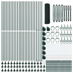 Hexagonal Fence with Concrete Base 100 x 1 m PVC-Coated Steel Green mesh Size 13 mm mesh 0.6 m