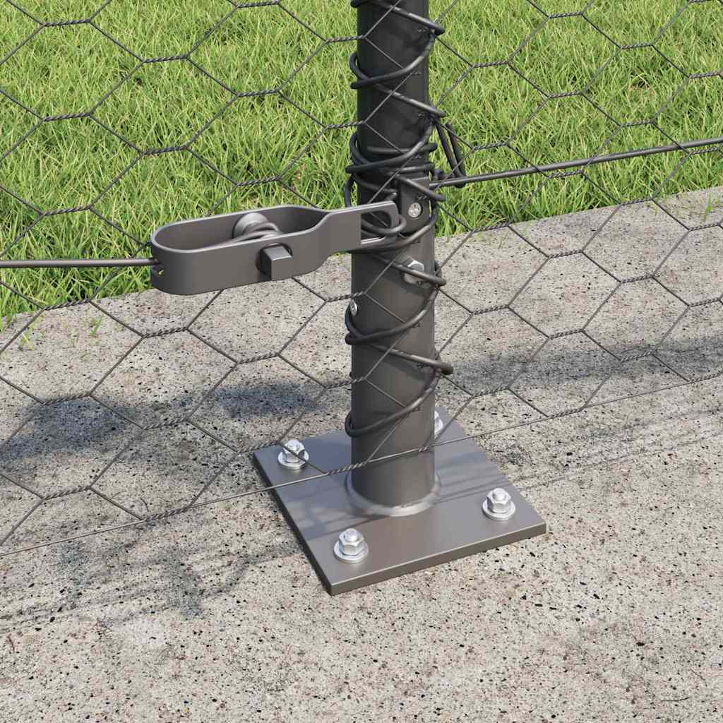 vidaXL Hexagonal Fence with Concrete Base 25 x 0.5 m PVC-Coated Steel 4