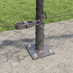 Hexagonal Fence with Concrete Base 25 x 1 m PVC-Coated Steel mesh Size 25 mm mesh Grey 0.6 m