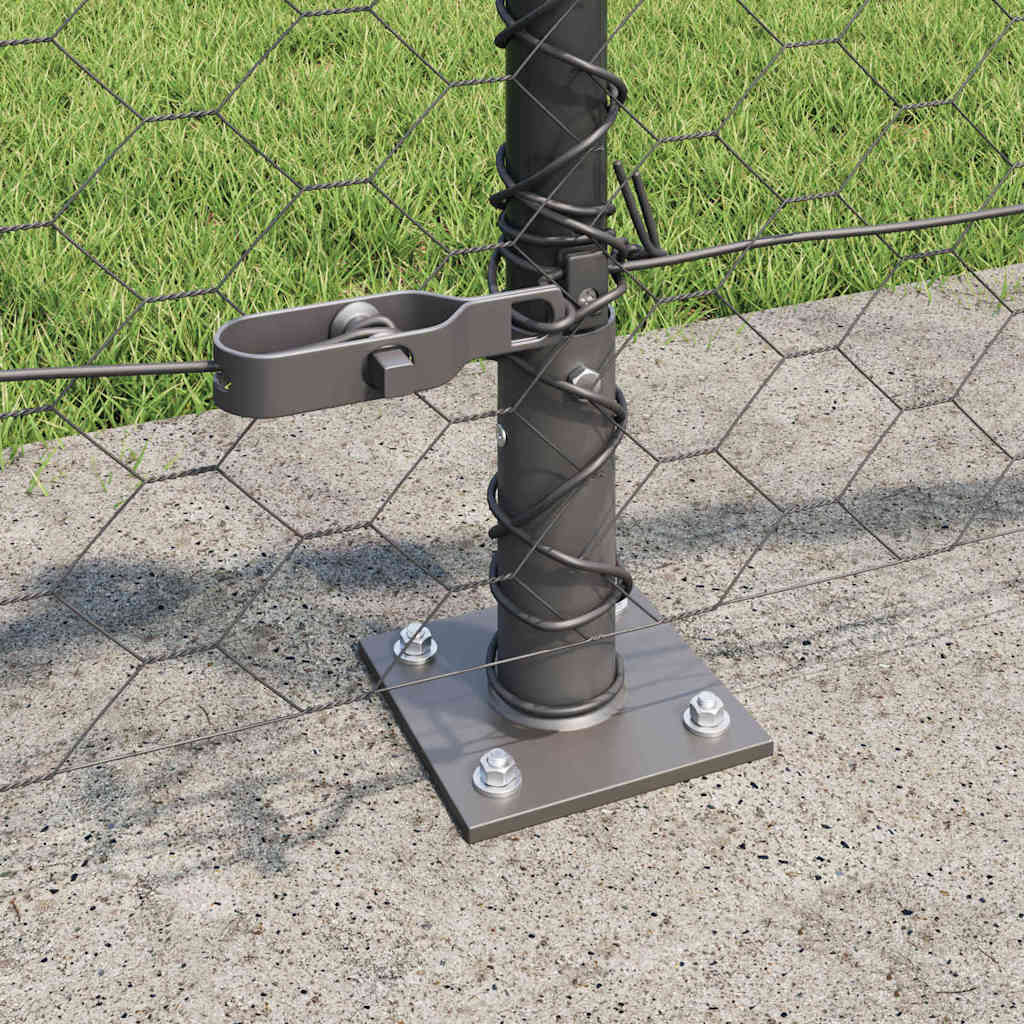vidaXL Hexagonal Fence with Concrete Base 25 x 0.6 m PVC-Coated Steel 4