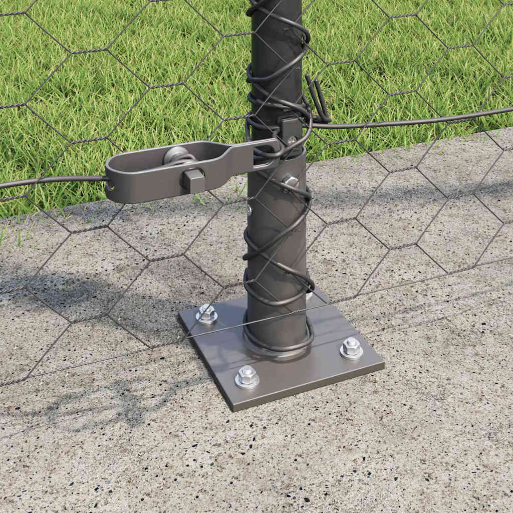 Hexagonal Fence Concrete Base PVC-Coated Steel Grey mesh Size