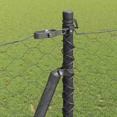 Hexagonal Fence Concrete Base PVC-Coated Steel Grey mesh Size