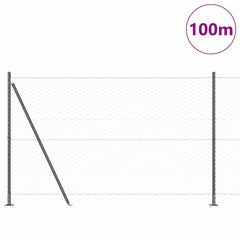 Hexagonal Fence with Concrete Base 100 x 1 m PVC-Coated Steel Grey mesh Size 50 mm mesh 1.4 m