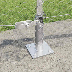 vidaXL Hexagonal Fence with Concrete Base 10 x 0.4 m Galvanised Steel 4