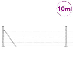 vidaXL Hexagonal Fence with Concrete Base 10 x 0.5 m Galvanised Steel 3