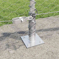 vidaXL Hexagonal Fence with Concrete Base 10 x 0.5 m Galvanised Steel 4
