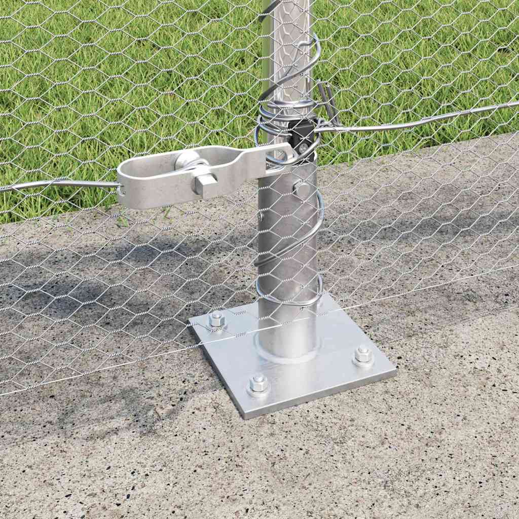 vidaXL Hexagonal Fence with Concrete Base 10 x 0.8 m Galvanised Steel 4