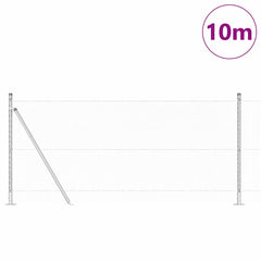 vidaXL Hexagonal Fence with Concrete Base 10 x 0.8 m Galvanised Steel 3