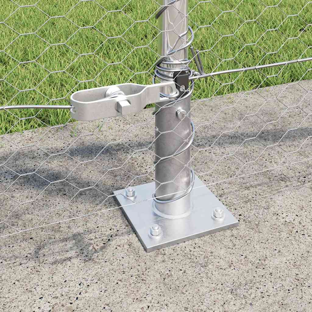 vidaXL Hexagonal Fence with Concrete Base 10 x 0.8 m Galvanised Steel 4