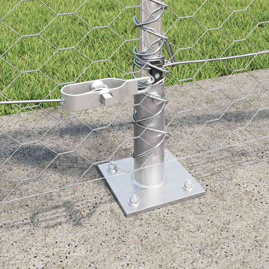 vidaXL Hexagonal Fence with Concrete Base 10 x 0.8 m Galvanised Steel 4