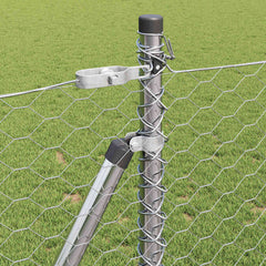 vidaXL Hexagonal Fence with Concrete Base 10 x 0.8 m Galvanised Steel 5