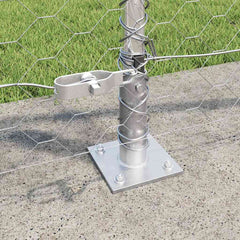 vidaXL Hexagonal Fence with Concrete Base 10 x 0.8 m Galvanised Steel 4