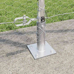 vidaXL Hexagonal Fence with Concrete Base 10 x 1.2 m Galvanised Steel 4