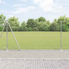 vidaXL Hexagonal Fence with Concrete Base 10 x 1.2 m Galvanised Steel 1