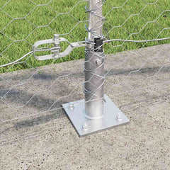 vidaXL Hexagonal Fence with Concrete Base 10 x 1.2 m Galvanised Steel 4