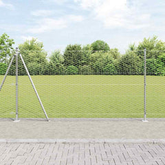 vidaXL Hexagonal Fence with Concrete Base 10 x 1.2 m Galvanised Steel 1