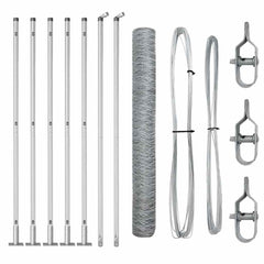vidaXL Hexagonal Fence with Concrete Base 10 x 1.2 m Galvanised Steel 2