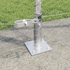 vidaXL Hexagonal Fence with Concrete Base 10 x 1.4 m Galvanised Steel 4