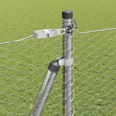 vidaXL Hexagonal Fence with Concrete Base 10 x 1.4 m Galvanised Steel 5