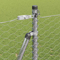 vidaXL Hexagonal Fence with Concrete Base 10 x 1.4 m Galvanised Steel 5