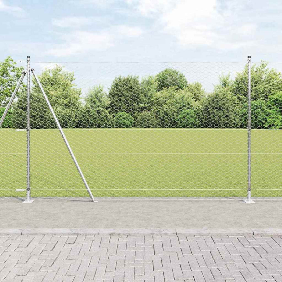 Hexagonal Fence with Concrete Base Galvanised Steel