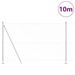 vidaXL Hexagonal Fence with Concrete Base 10 x 1.4 m Galvanised Steel 3