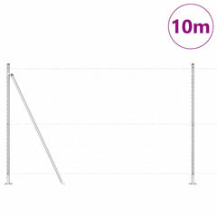 vidaXL Hexagonal Fence with Concrete Base 10 x 1.5 m Galvanised Steel 3