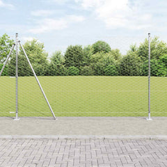 vidaXL Hexagonal Fence with Concrete Base 10 x 1.5 m Galvanised Steel 1