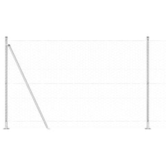 vidaXL Hexagonal Fence with Concrete Base 10 x 1.5 m Galvanised Steel 2