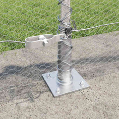 vidaXL Hexagonal Fence with Concrete Base 25 x 0.4 m Galvanised Steel 4