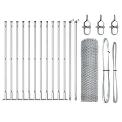 vidaXL Hexagonal Fence with Concrete Base 25 x 0.4 m Galvanised Steel 2